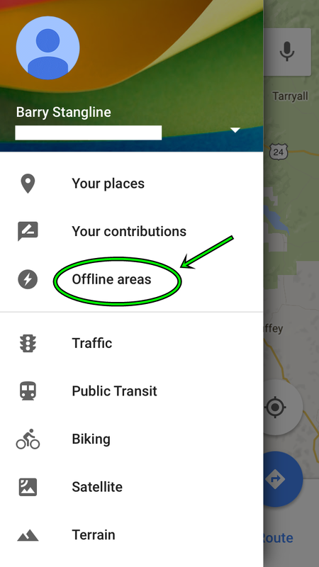 How to download offline areas for Google Maps.