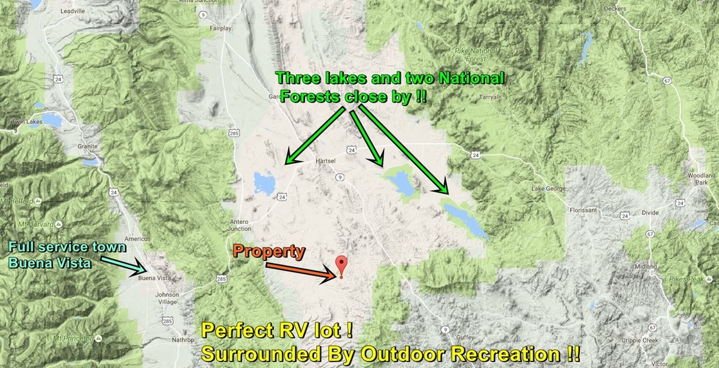 Central Colorado Topo Map of Property Location